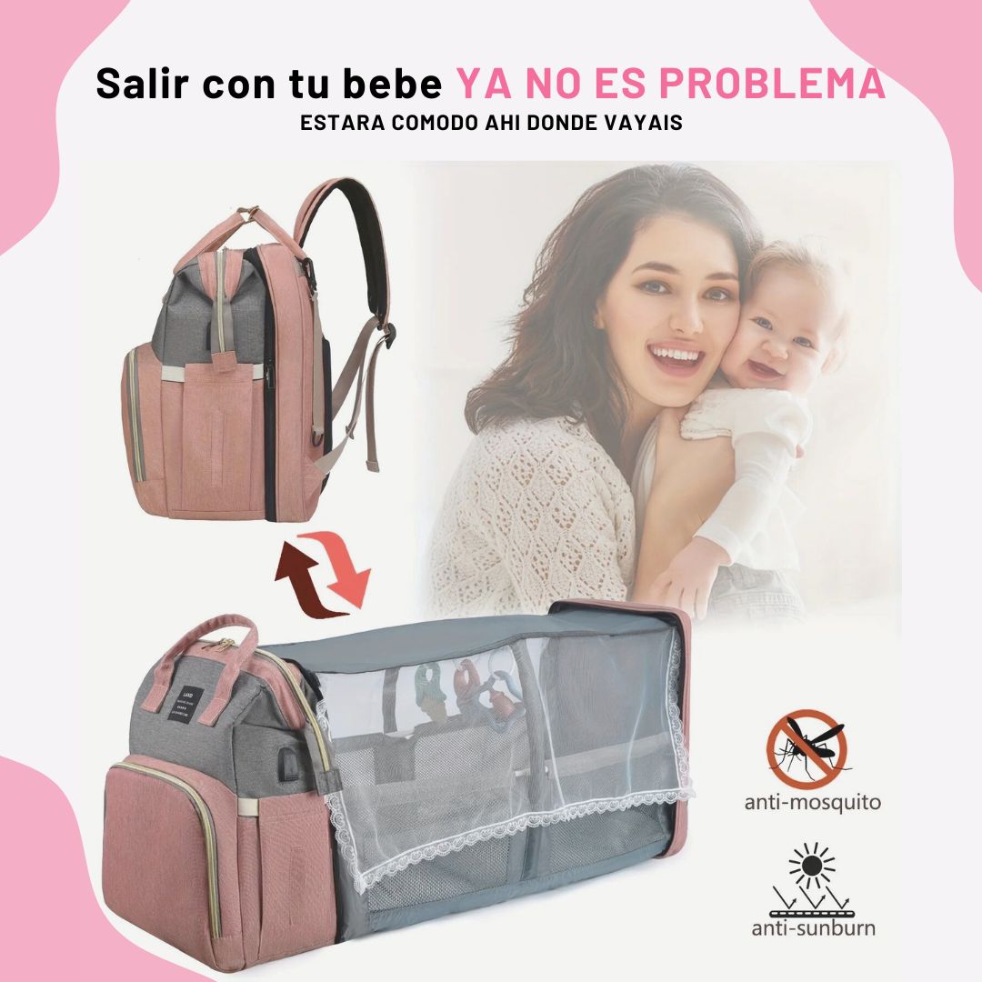 CunaCloud™ - Mochila Cambiador 3-en-1 para Bebés