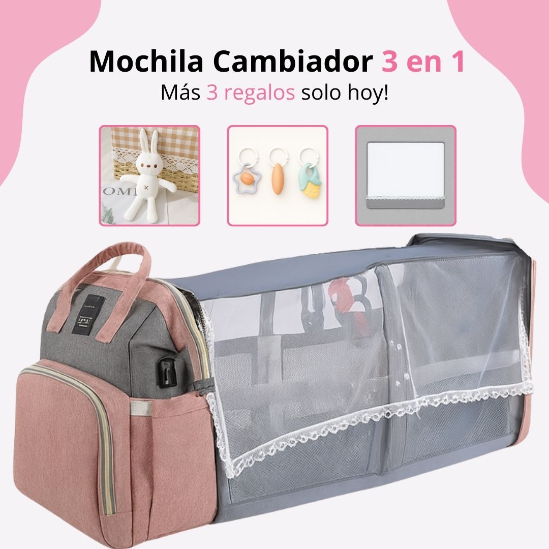 CunaCloud™ - Mochila Cambiador 3 en 1 para Bebés